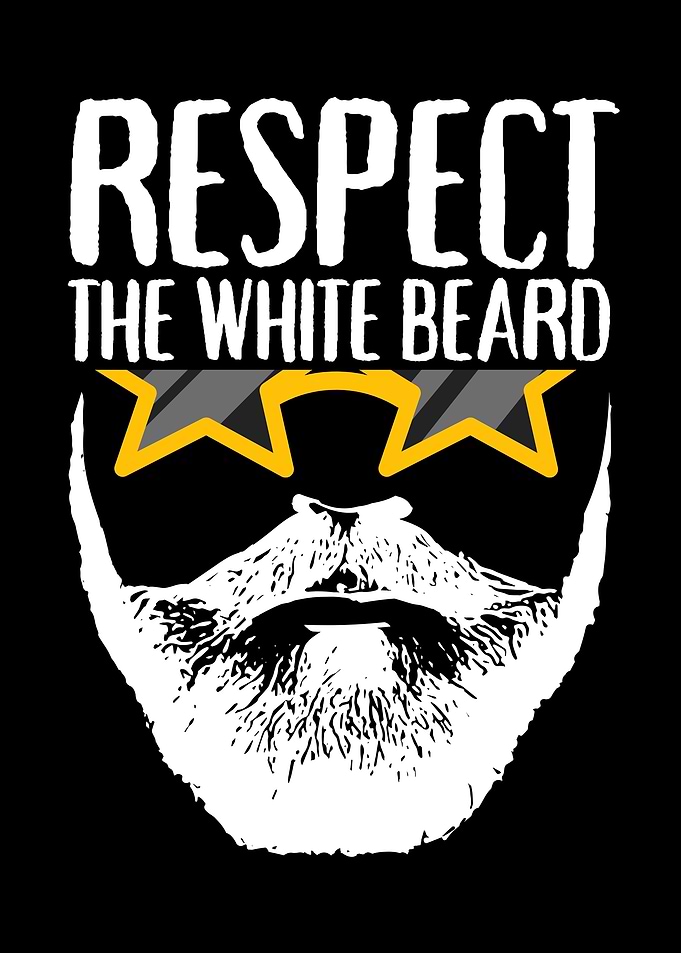 Respect the White Beard Funny Grandpa Tribute Barbers dad humour