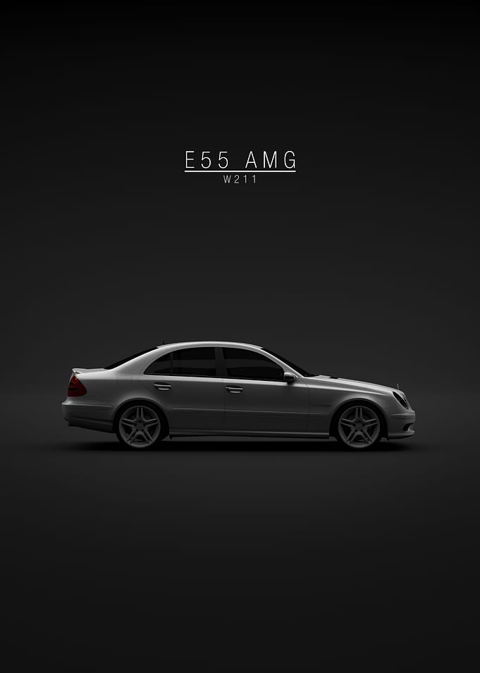 Silver 2004 Mercedes E 55 AMG