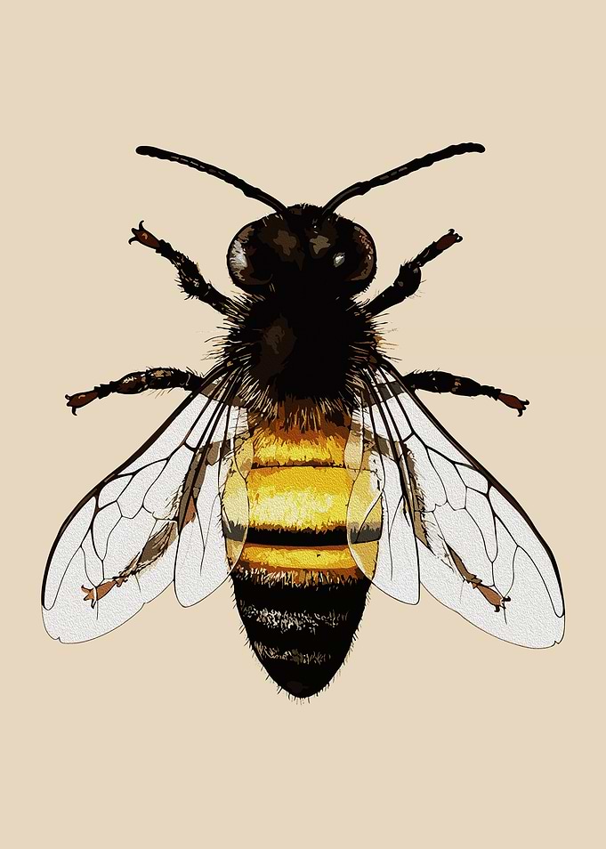 Detailed Bee Illustration