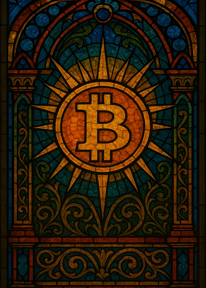 Bitcoin Stained Glass Window