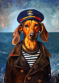 Dachshund Captain Sailor