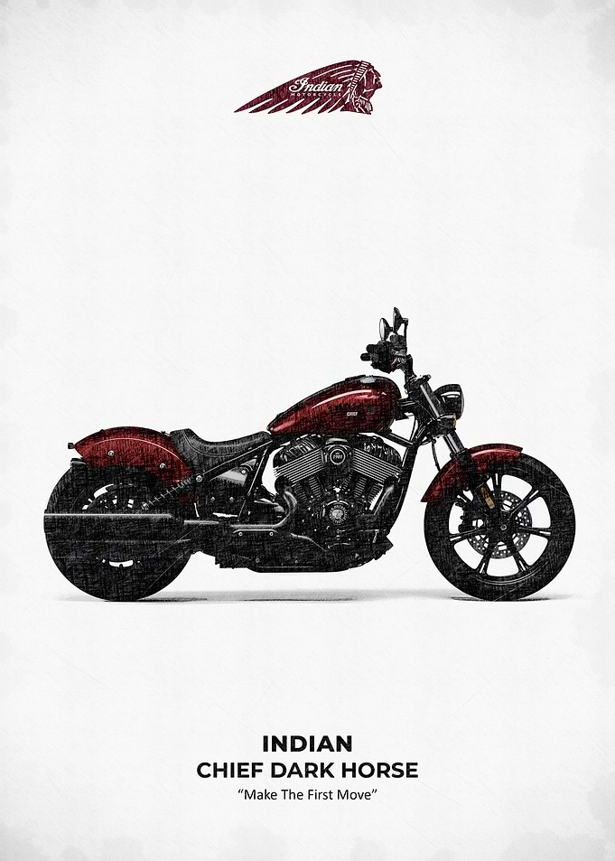 Indian Chief Dark Horse Motorcycle Art