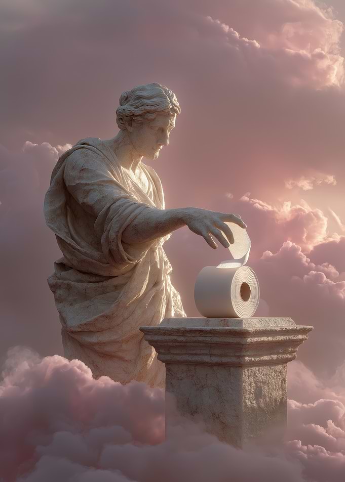 Ancient Wipe: A Classical Take on Bathroom Breaks