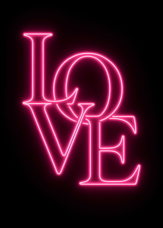 Neon Pink Love Sign