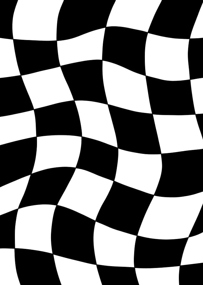 Wavy Black and White Checkered Pattern