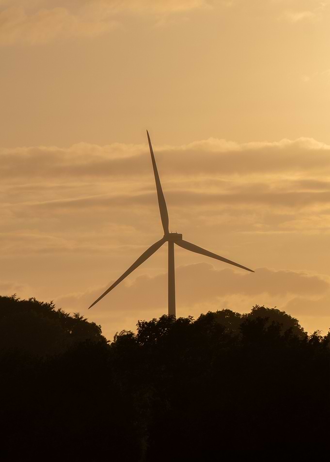 Wind Turbine at Sunset