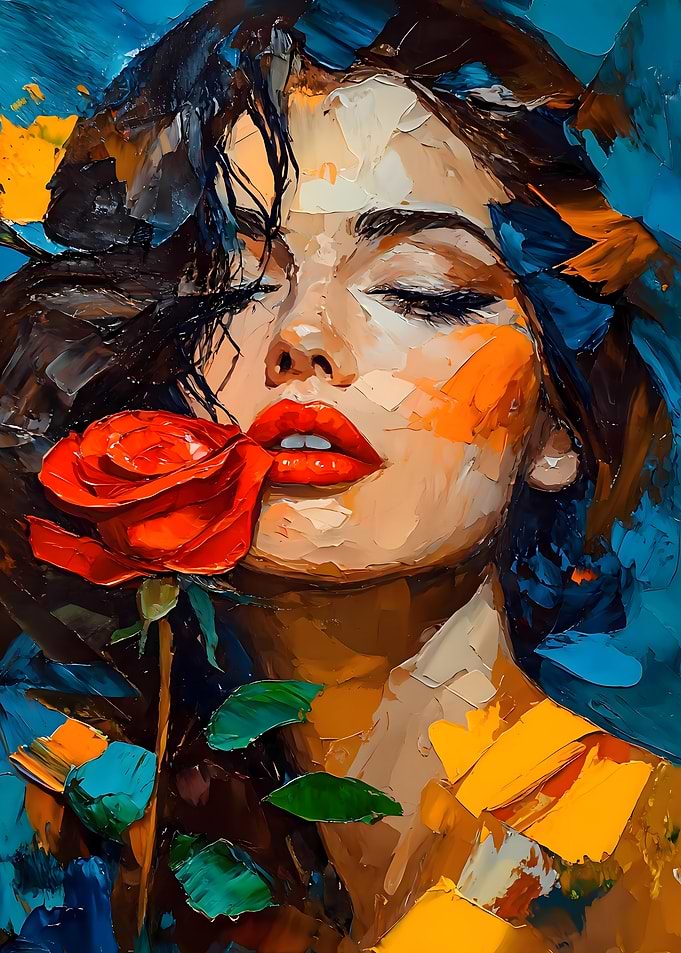 Woman with Rose
