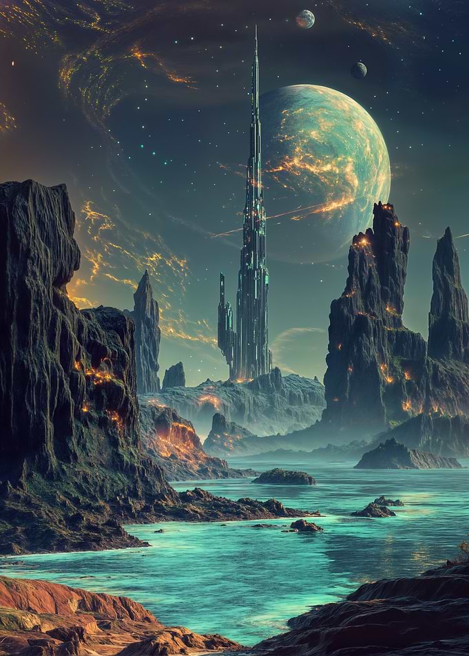 Futuristic Cityscape on Alien Planet