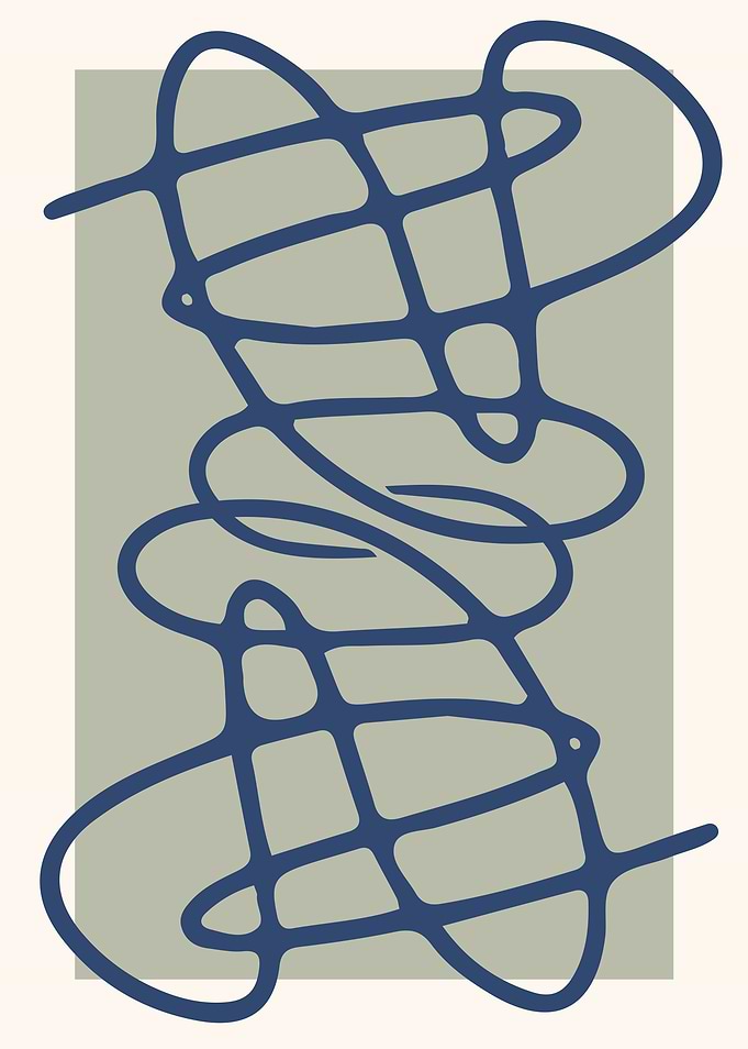 Abstract Blue Line Signature