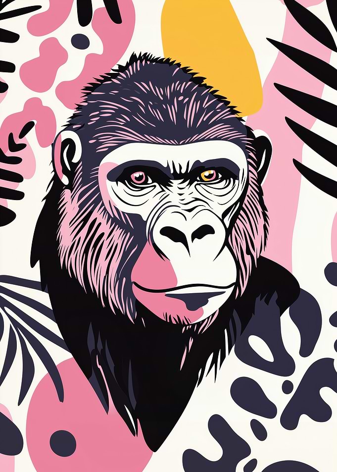 Abstract Gorilla Portrait