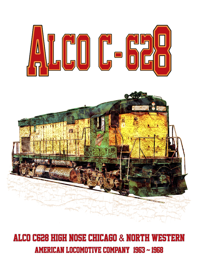 Alco C-628 High-Nose aka Alco Century 628 Diesel Locomotive. Chicago & North Western