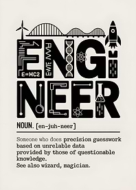 Engineer Definition Typography Art Print