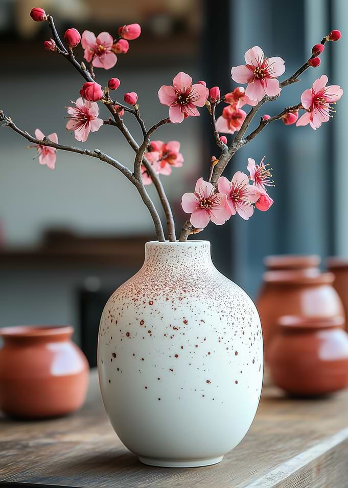 Cherry Blossoms in Vase Still Life