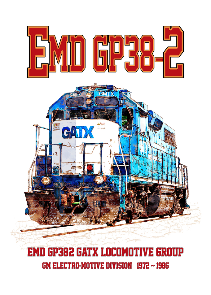 EMD GP38-2 GATX Diesel Locomotive used on GATX Freight Trains. GM Electro-Motive Division