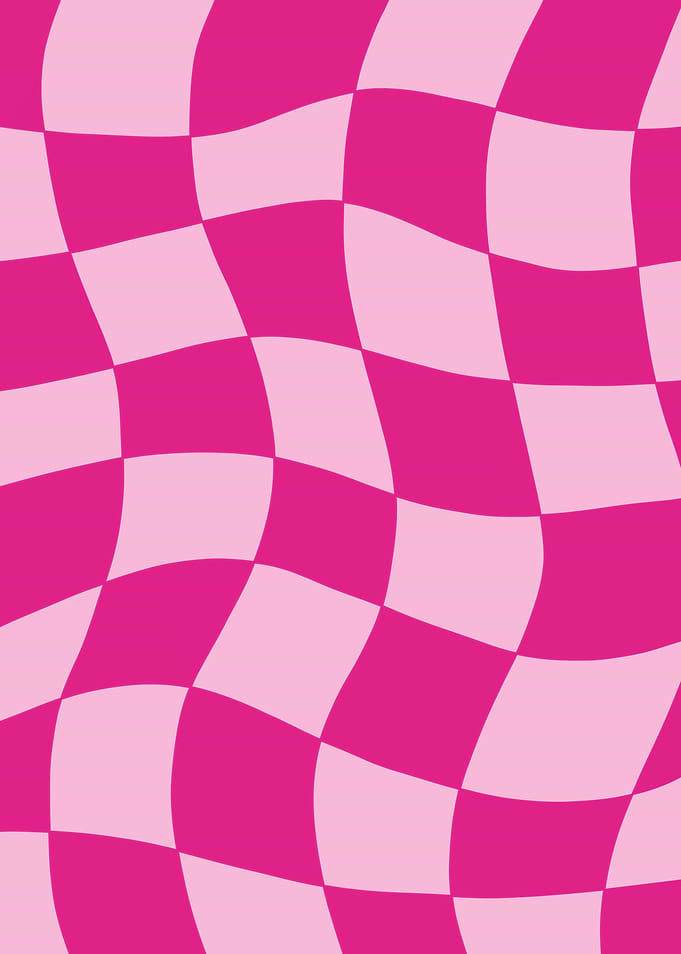 Pink Wavy Checkerboard Pattern