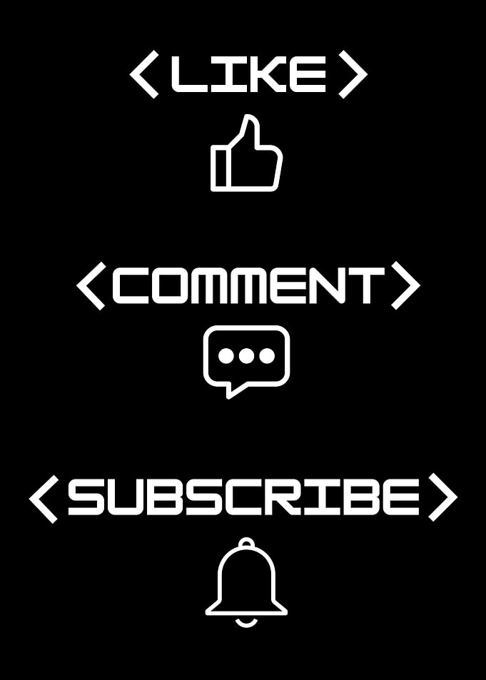 Like, Comment, Subscribe Icons