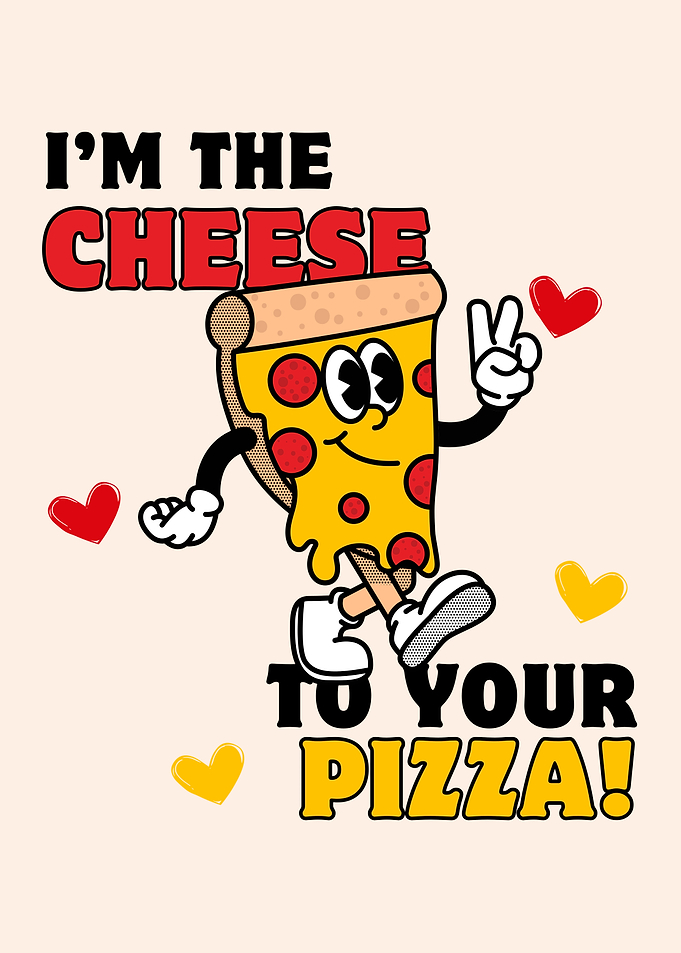 Cartoon Pizza Slice with Pun