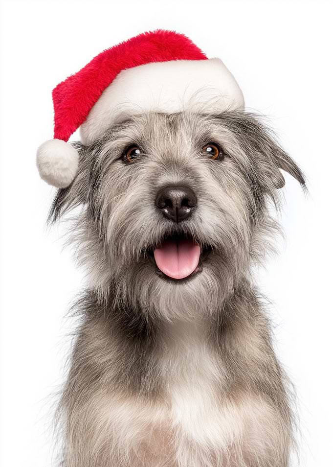 Glen of Imaal Terrier Dog with Santa Hat