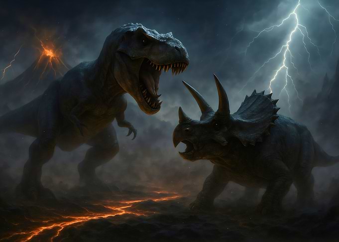 Tyrannosaurus Rex vs Triceratops Battle