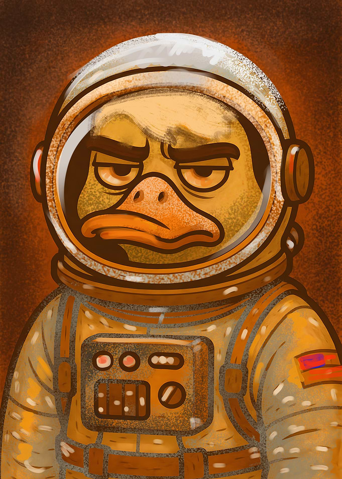 Duck Astronaut Portrait