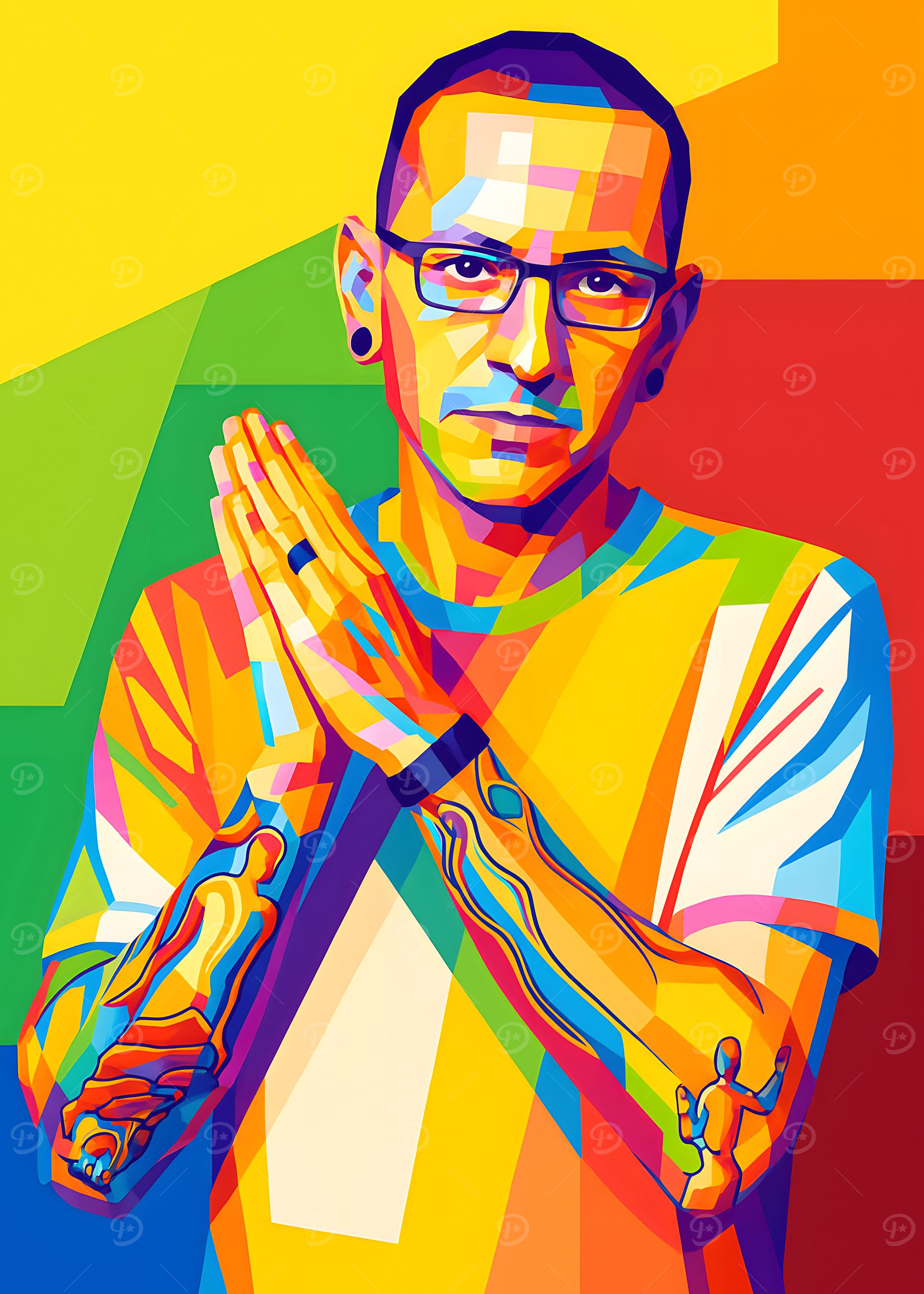 Chester Bennington WPAP Pop Art Portrait