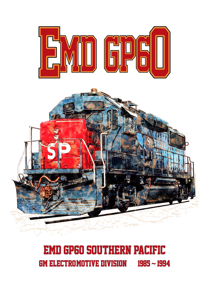EMD GP60 Diesel Locomotive used on Southern Pacific Freight Trains.