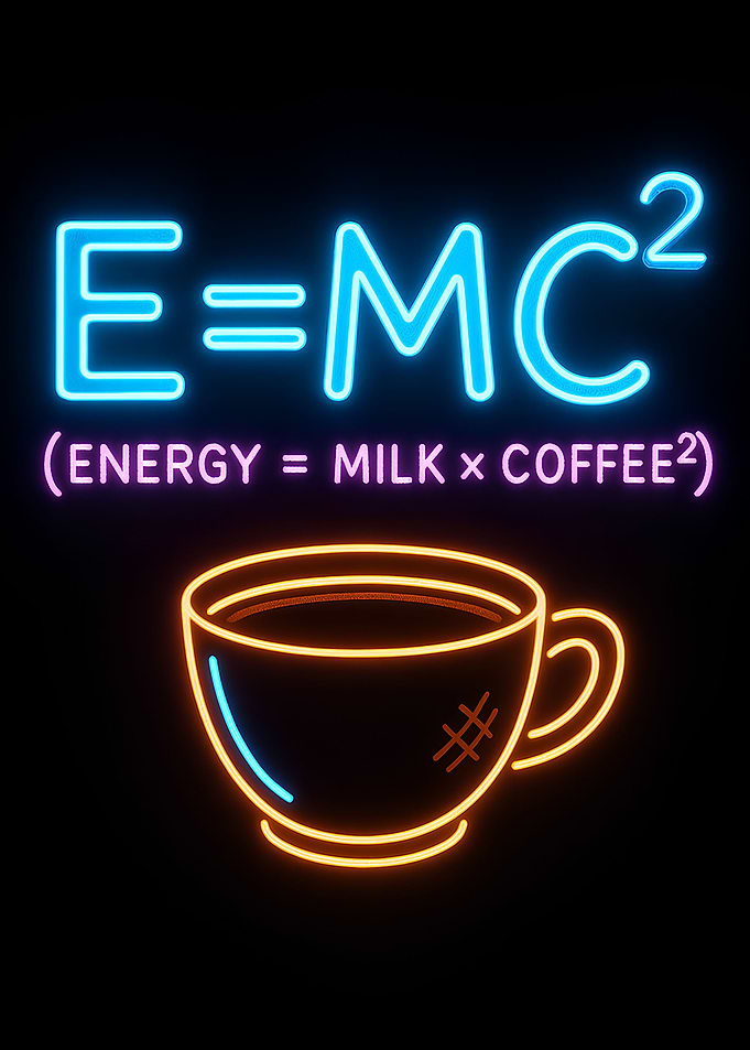 Coffee Energy Equation Neon Art