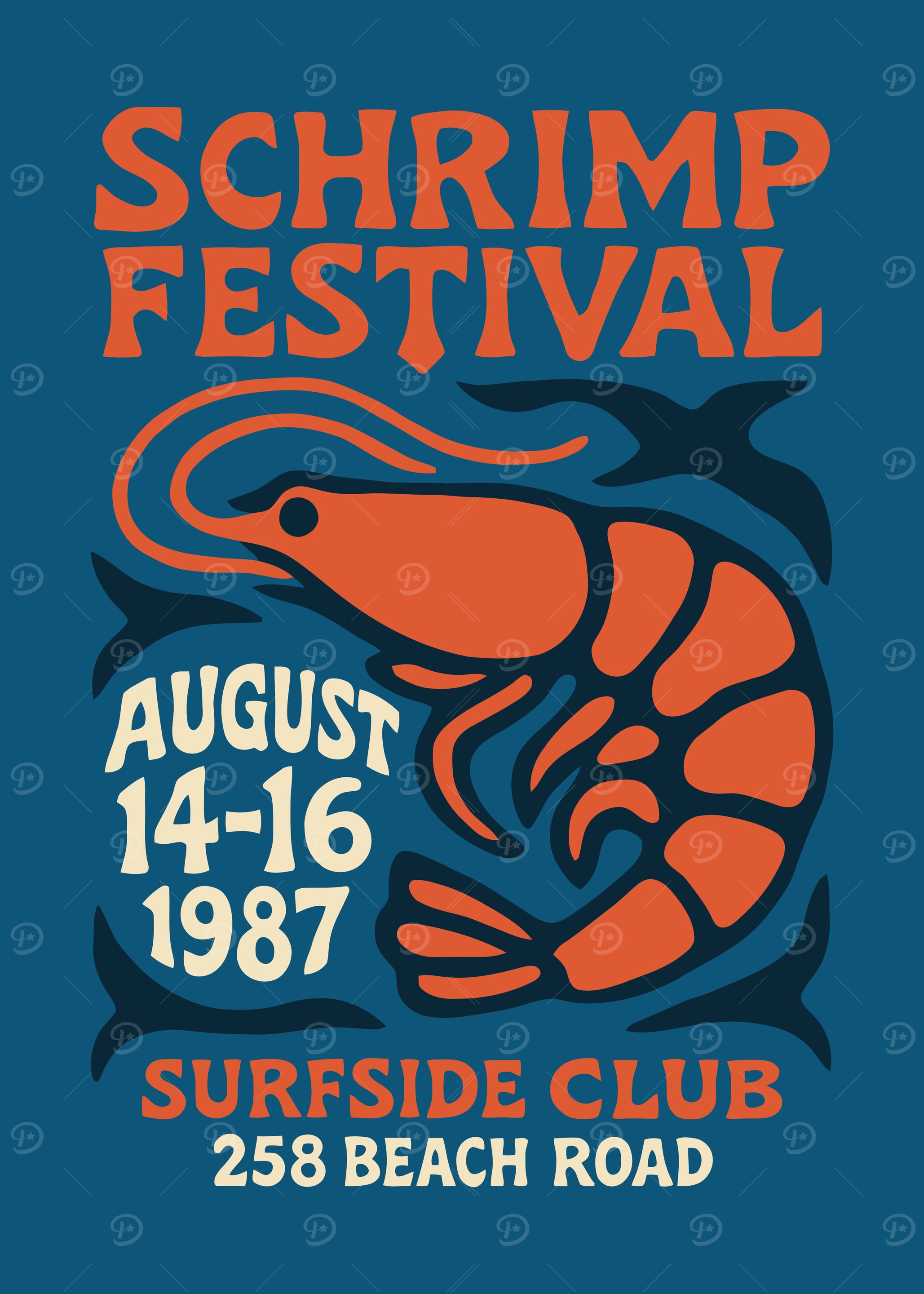 Shrimp Festival 1987 Surfside Club Poster