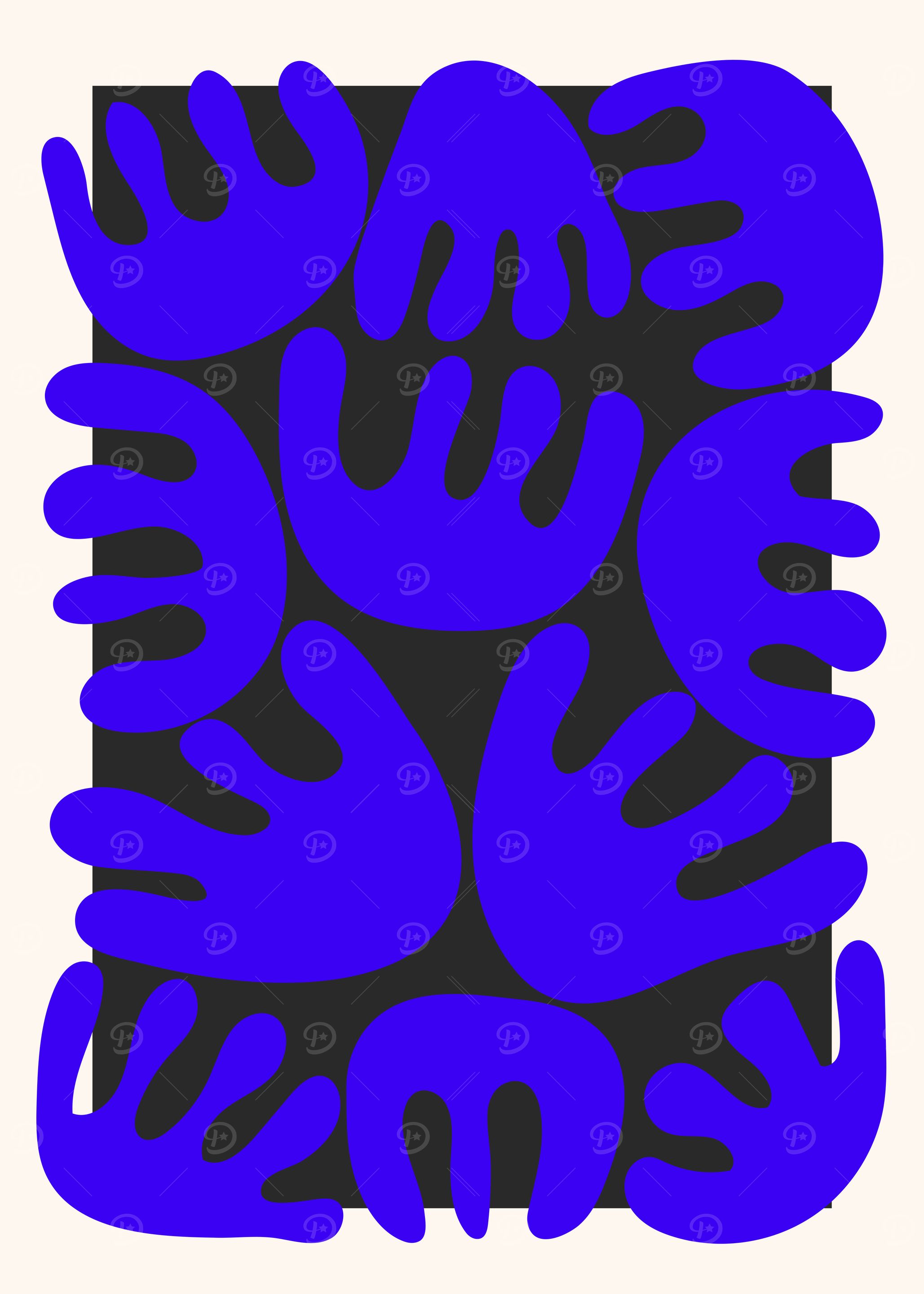 Abstract Blue Shapes on Dark Background