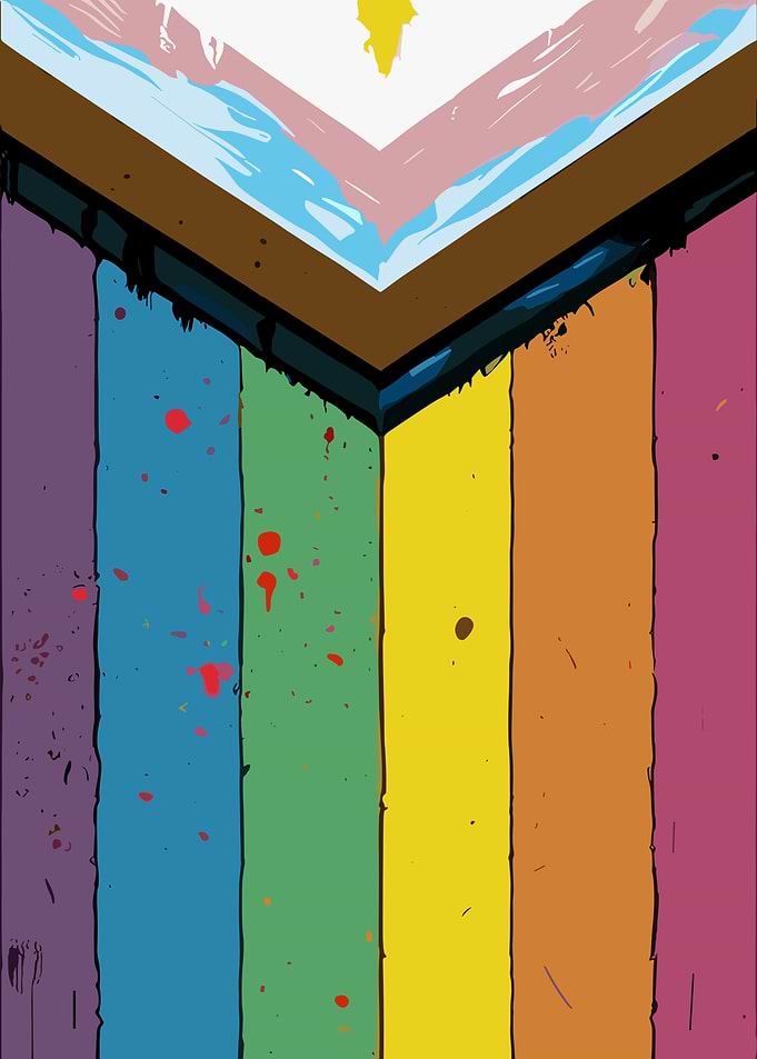 Progress Pride Flag Abstract Art