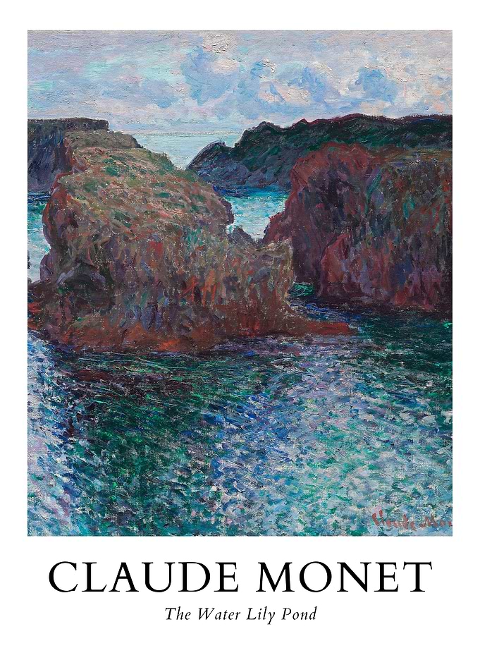 Claude Monet Painting: Rocky Coastline