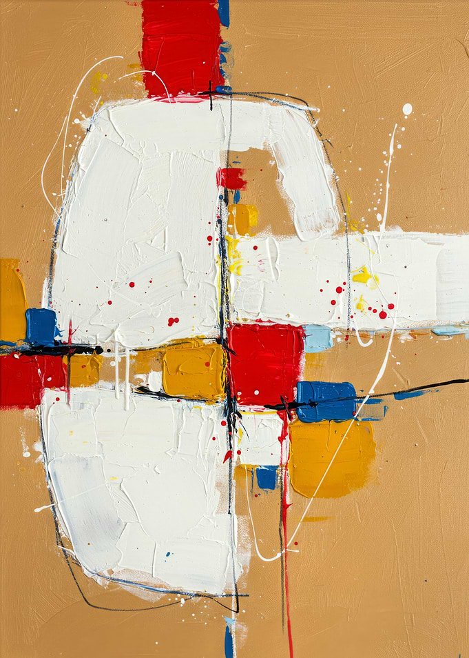 Abstract Painting with Geometric Shapes