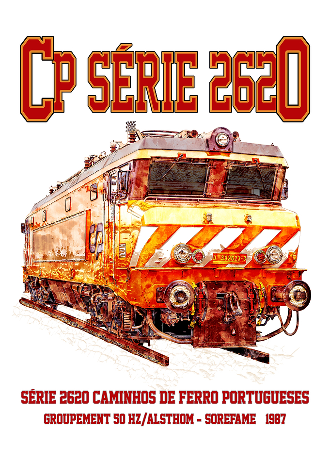 CP Serie 2620 Electric Locomotive. Portuguese Class 2600 Nez-Casse based on SNFC BB 15000/BB 17000