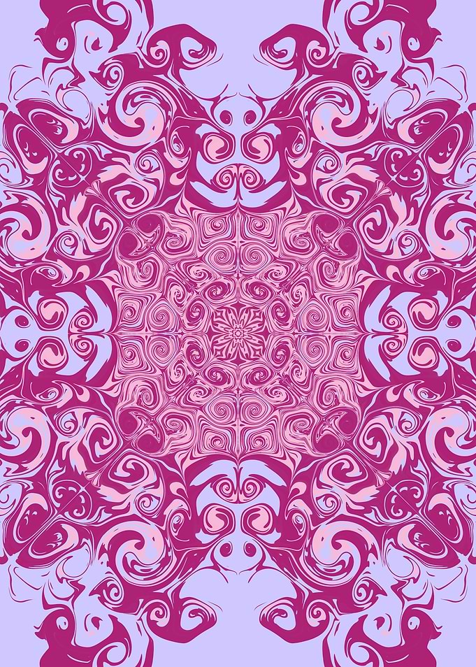 Mandala Kaleidoscope Pattern – Pink Abstract Swirl Illusion Design