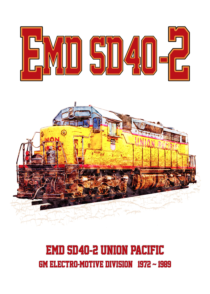 EMD SD40-2 Fast Forties Diesel Locomotive used on Union Pacific Freight Trains.