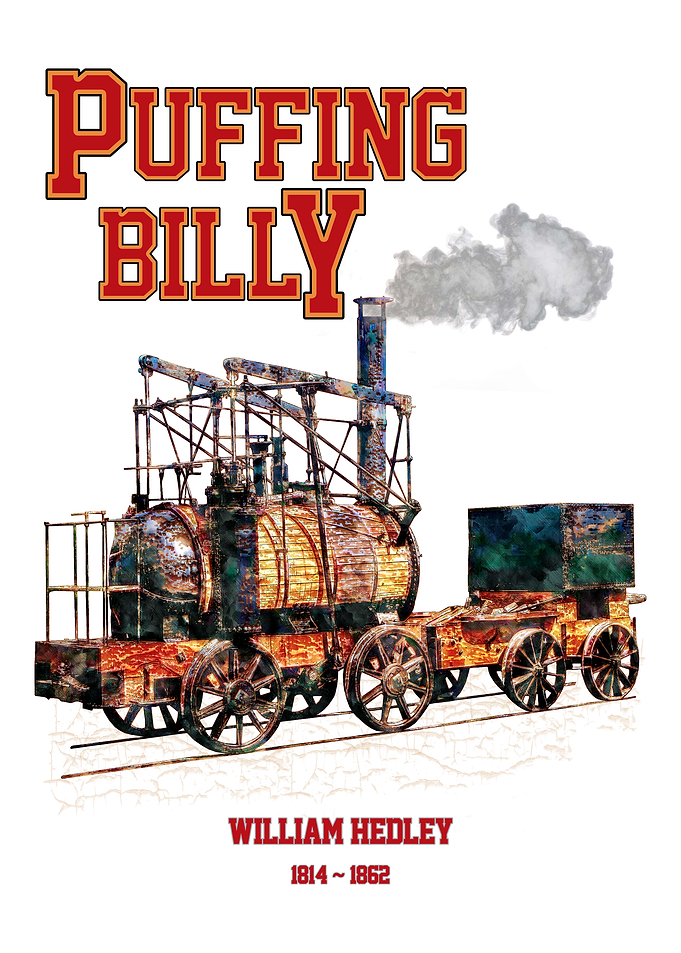 Puffing Billy Steam Locomotive. 19th century train by William Hedley.