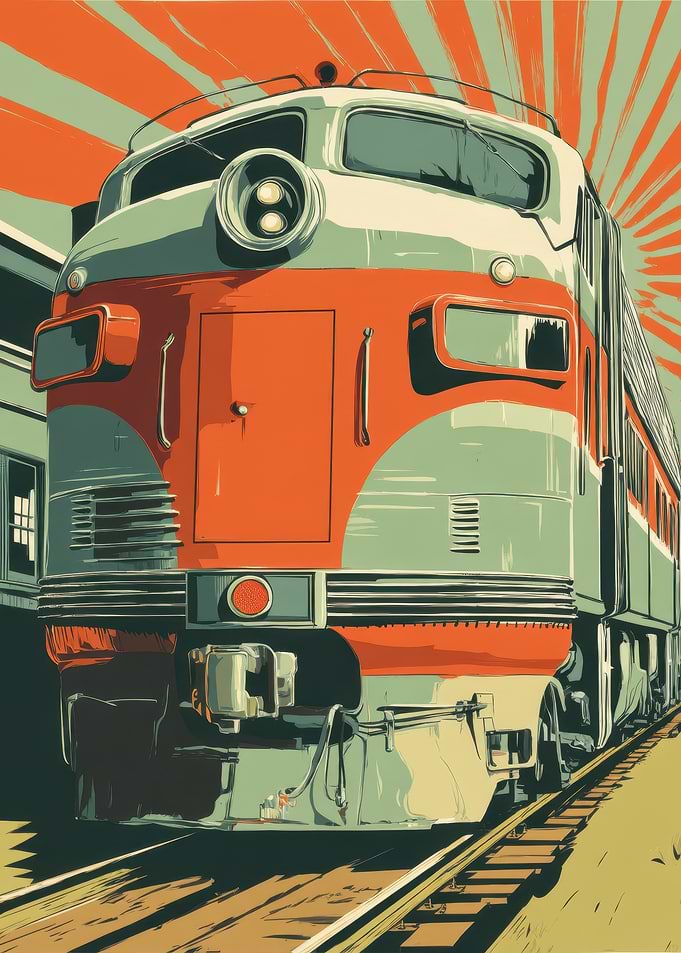 Vintage Train Illustration