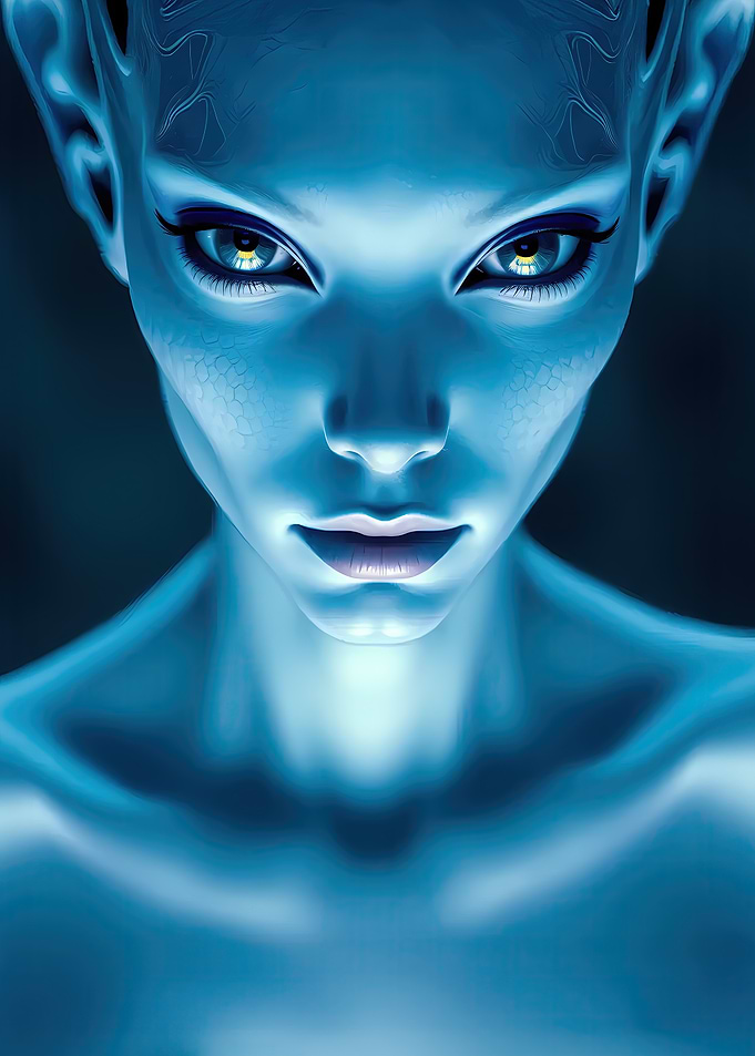 Blue Alien Portrait