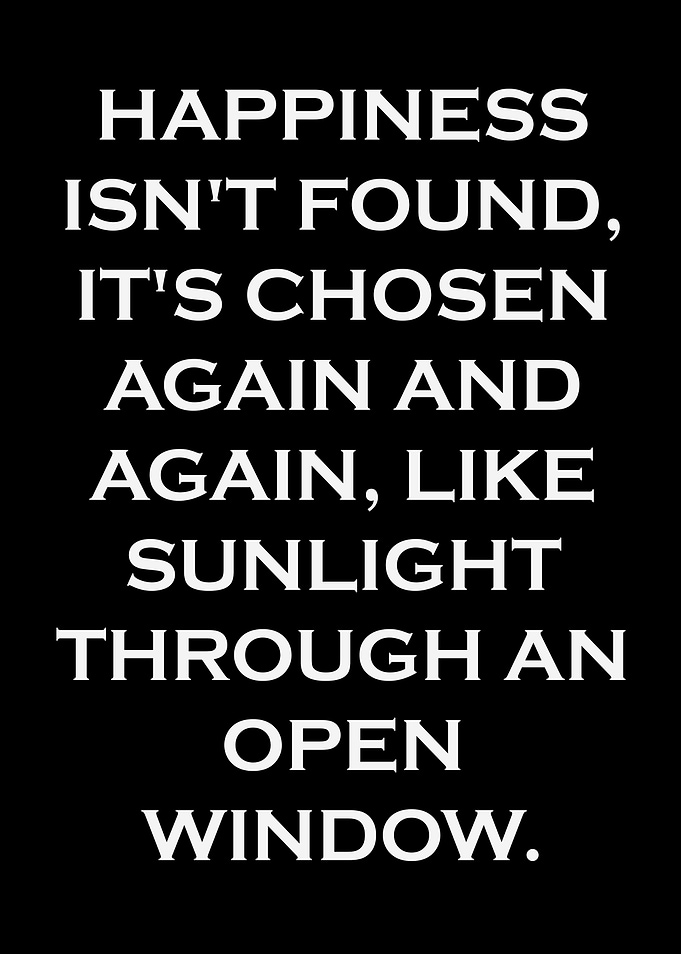 Happiness Quote on Black Background