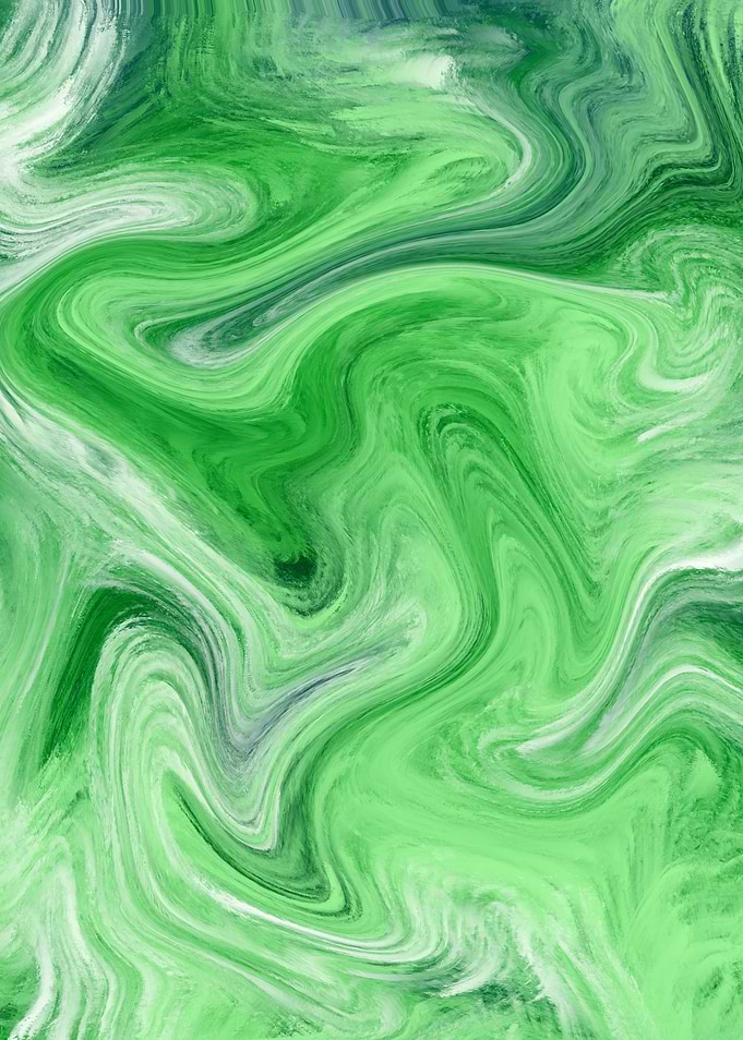 Emerald Flow – Abstract Swirl Art in Green