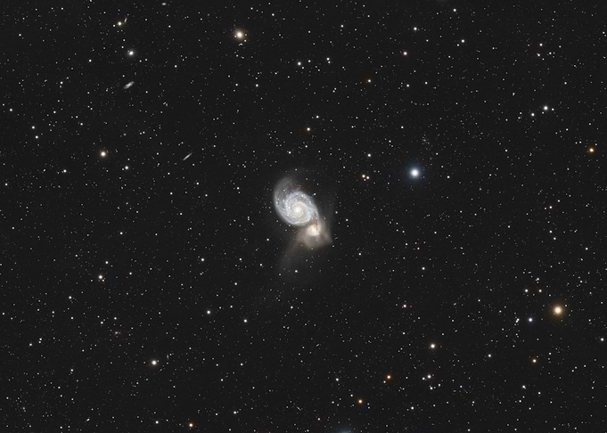 Whirlpool Galaxy in the night sky