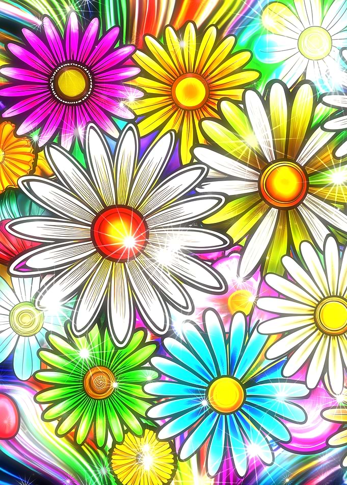 Colorful Daisy Flower Pattern