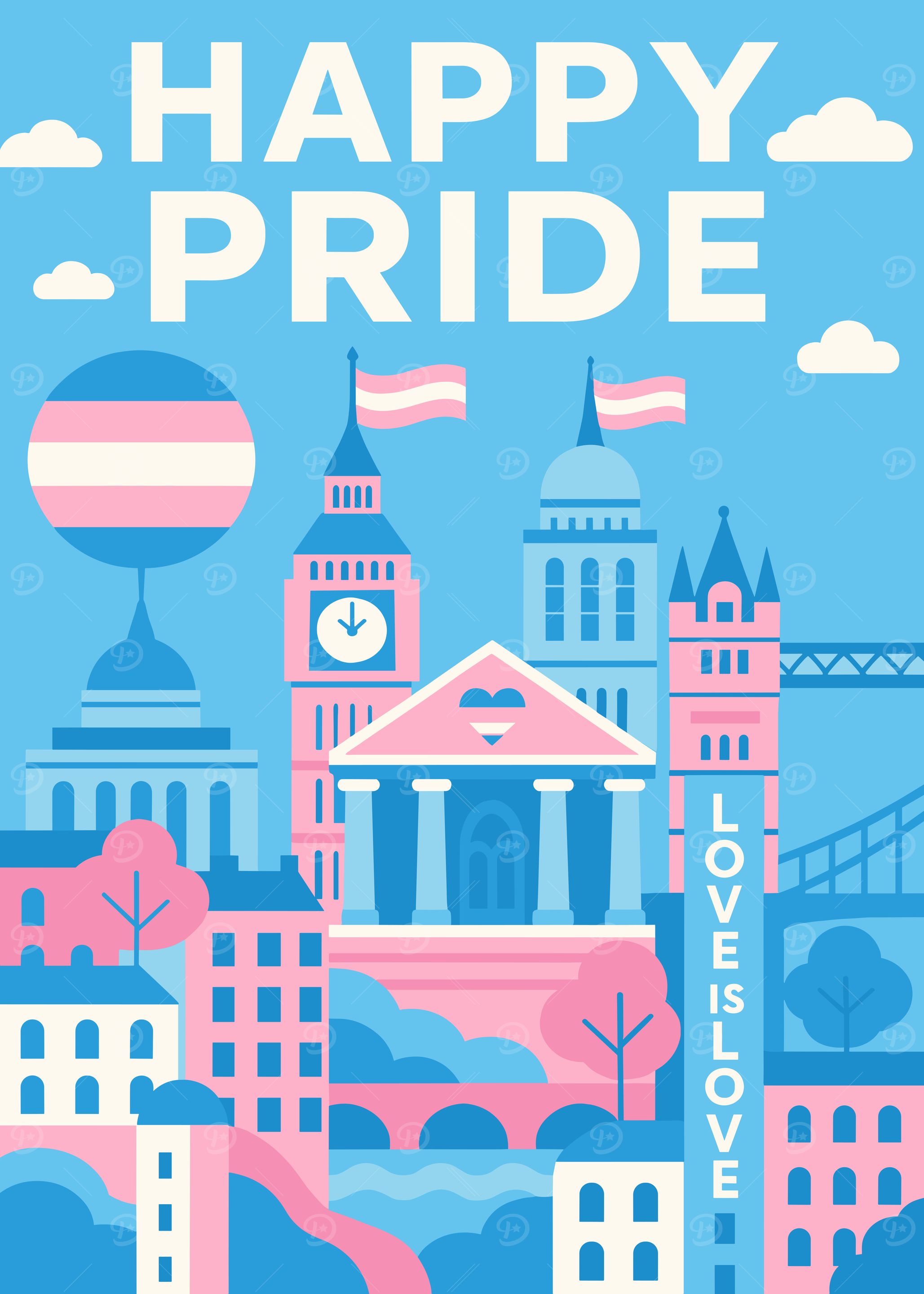 Happy Pride Cityscape Illustration