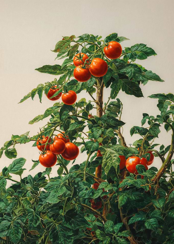 Japandi Wall Art Tomato Girl Summer Japanese Wall Art Botanical Wall Art Sage Green Poster Kitchen Wall Art Zen Garden Maximalist Wall Art