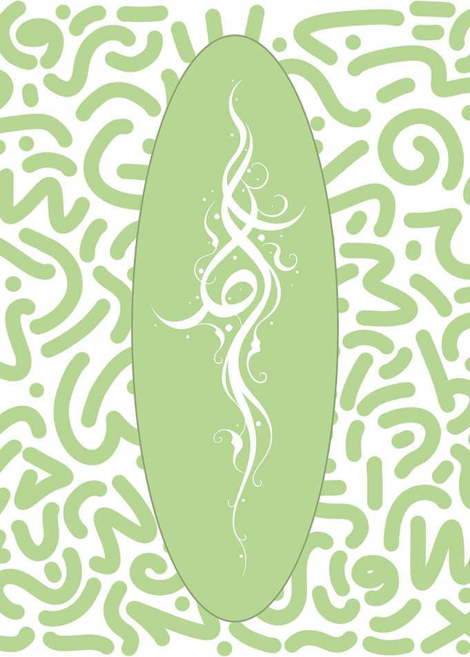 Green and White Arabic Design