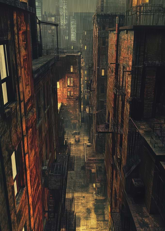 Rainy City Alleyway