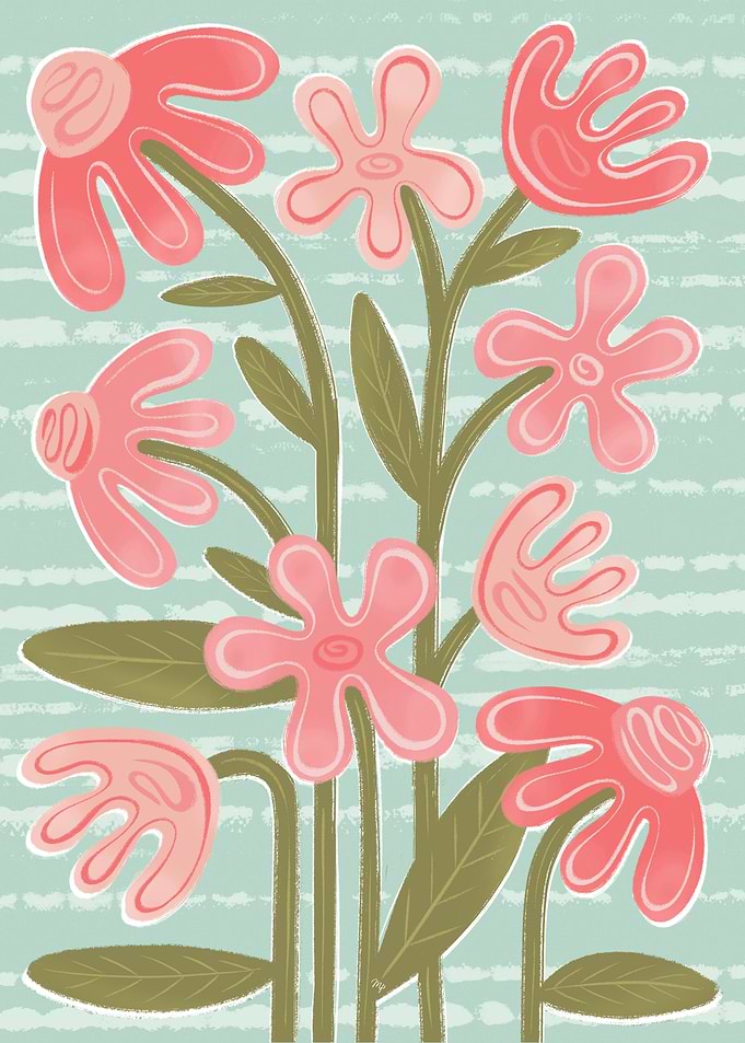 Pink Flowers Garden