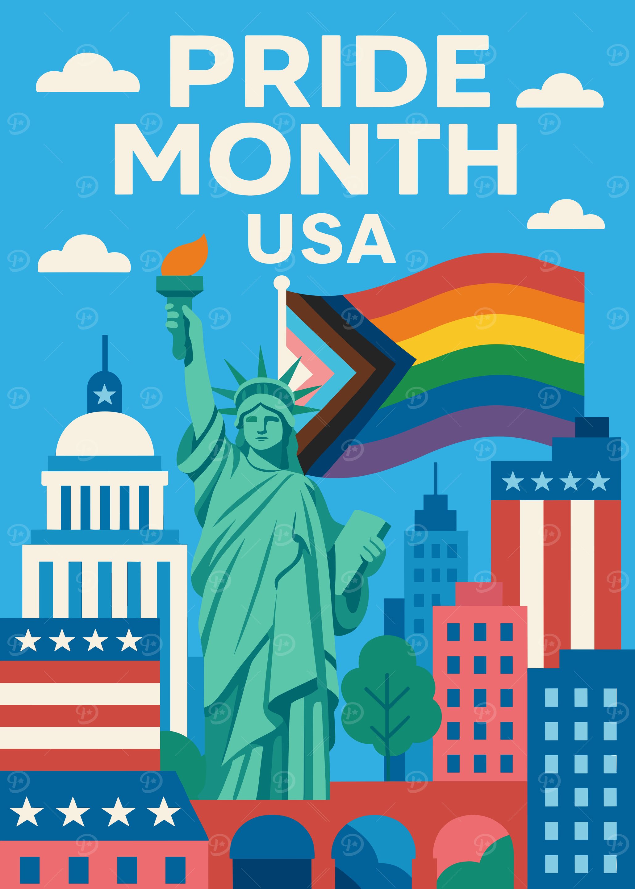 Pride Month USA Illustration