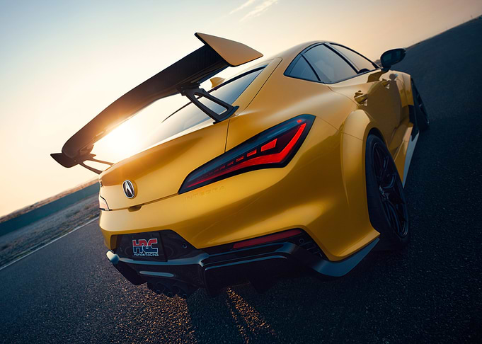 Yellow Acura Integra Race Car