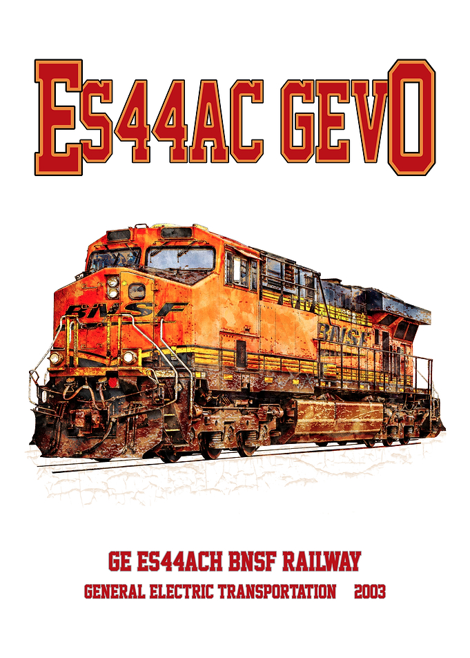 GE ES44AC GEVO Diesel Locomotive used on American BNSF Freight Trains.